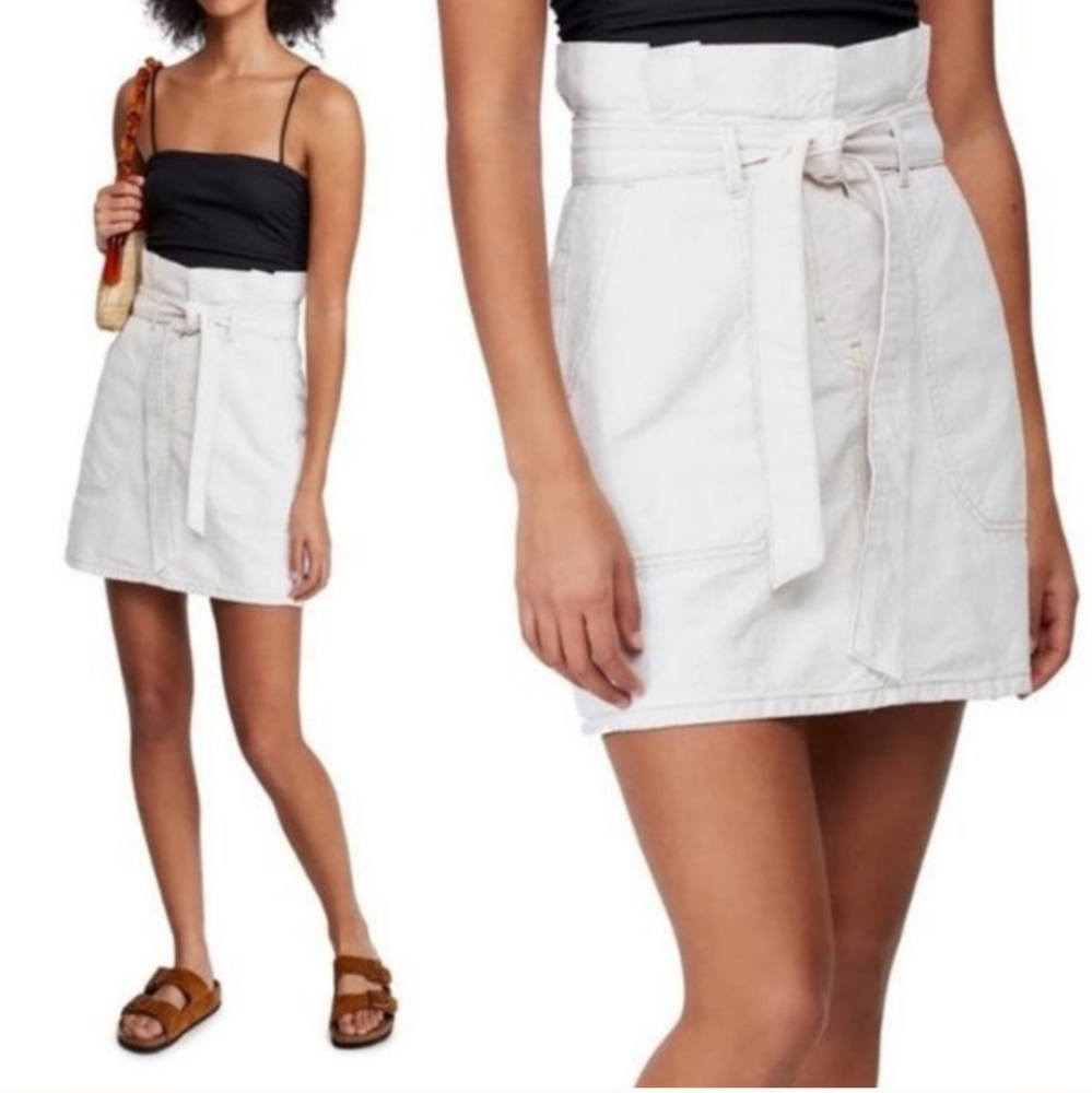 Free People White Mini Skirt